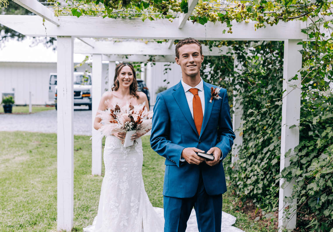 Bride and Groom at South Laurel Farm